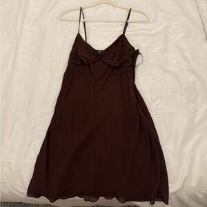 Elegant Brown Slip Dress - reformation size 6
